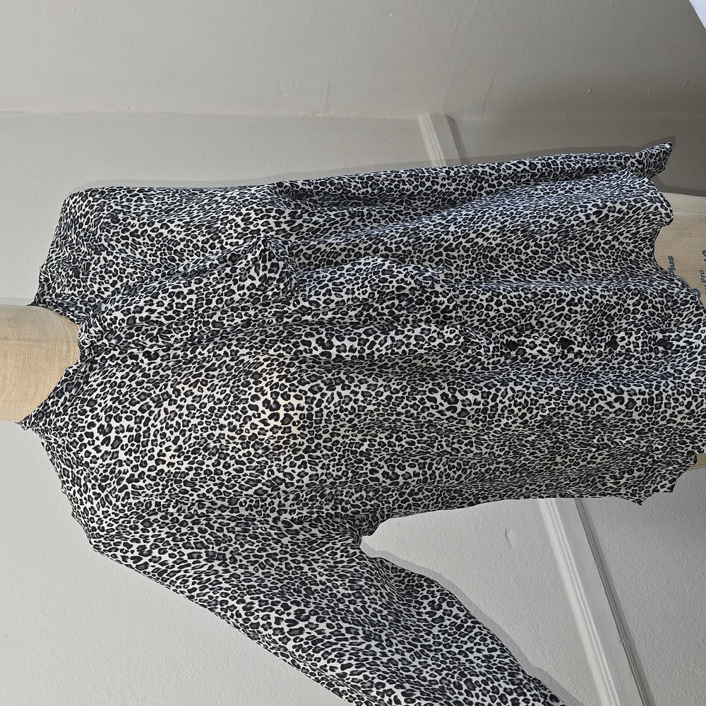 Anne‎ Fontaine Black and Cream Animal Print Blouse